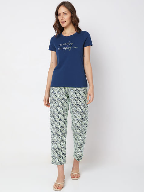 Blue T-shirt & Pyjama Set