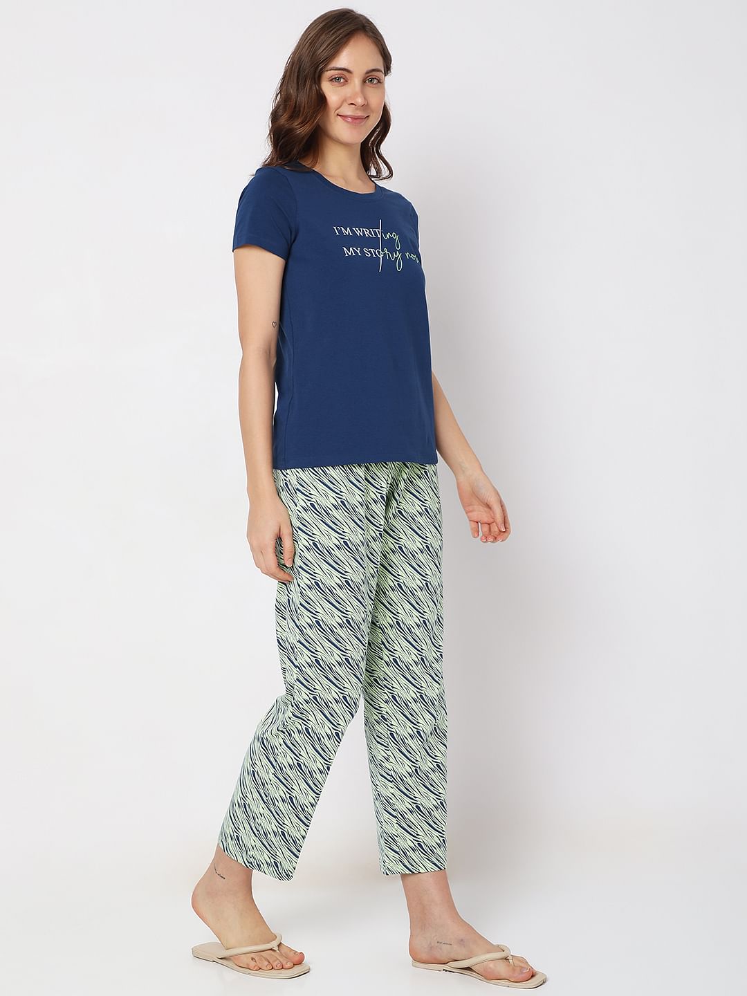 Blue pyjamas discount