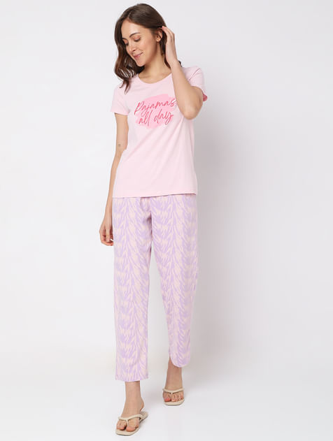 Pink T-shirt & Pyjama Set