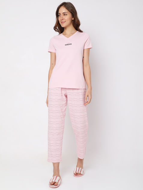 Pink T-shirt & Pyjama Set
