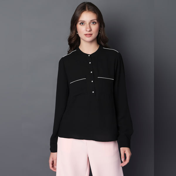

BESTSELLER CLOTHING Black Contrast Tipping Top