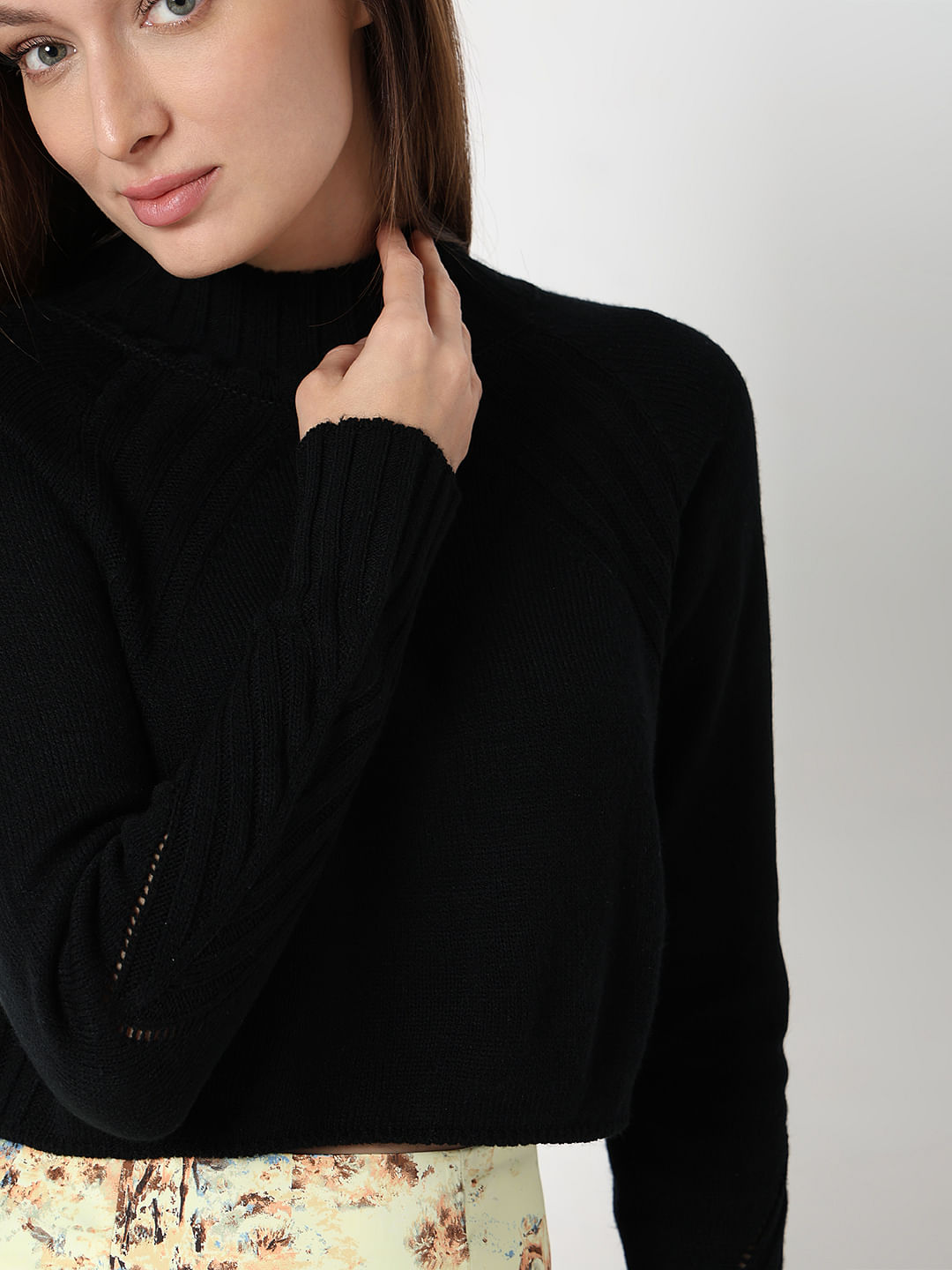 Black high neck clearance pullover