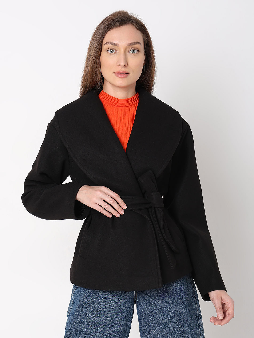 Short sale shawl jacket