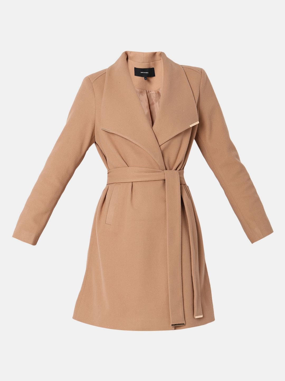 Beige Lapel Collar Coat