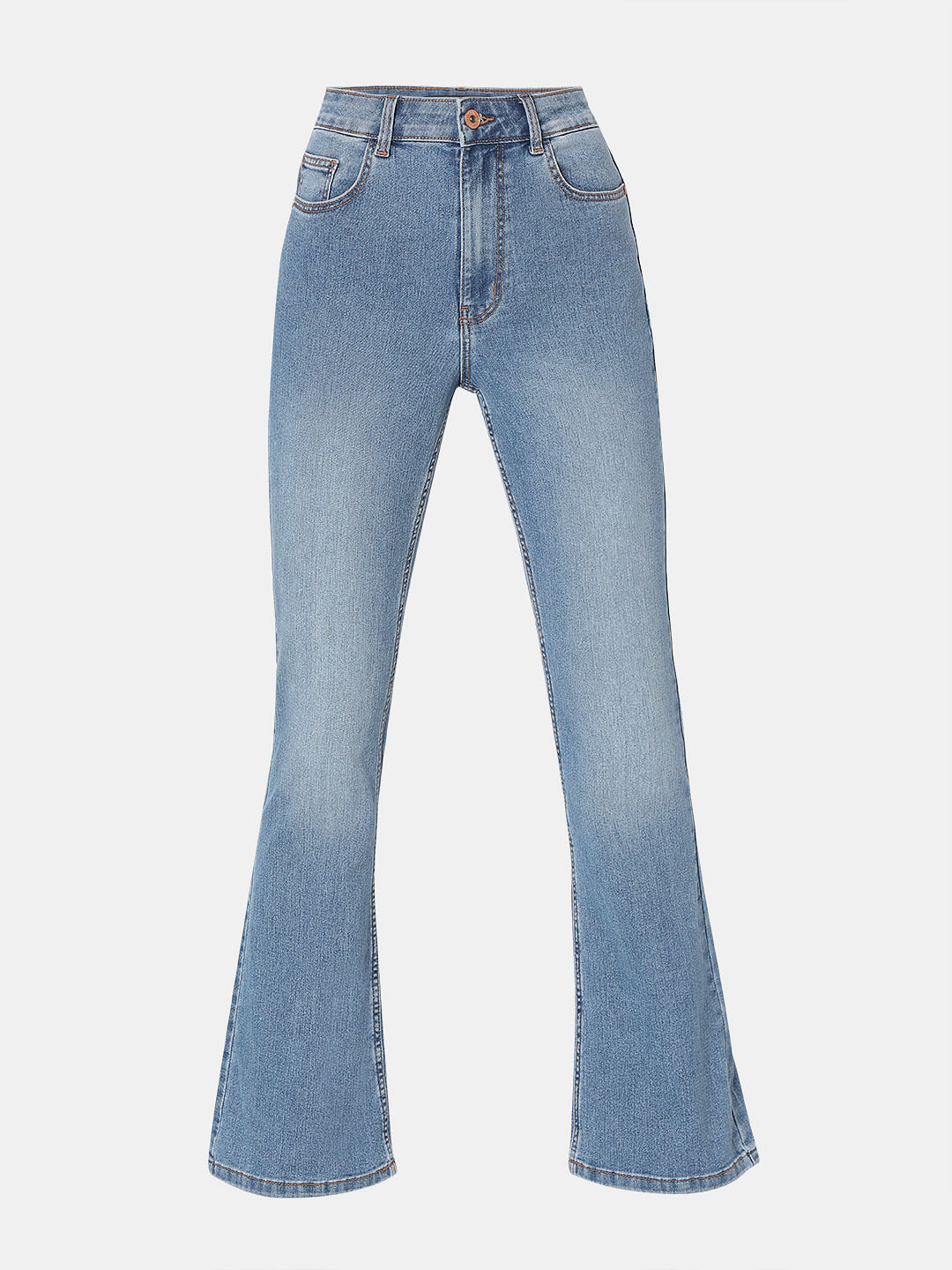 Light Blue High Rise Flared Jeans