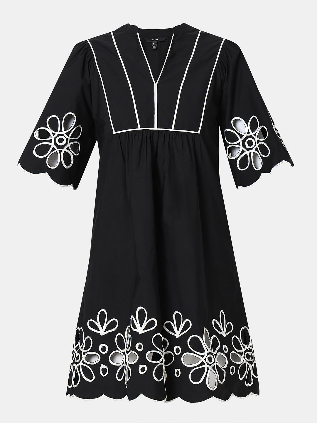 Black embroidered hotsell shift dress