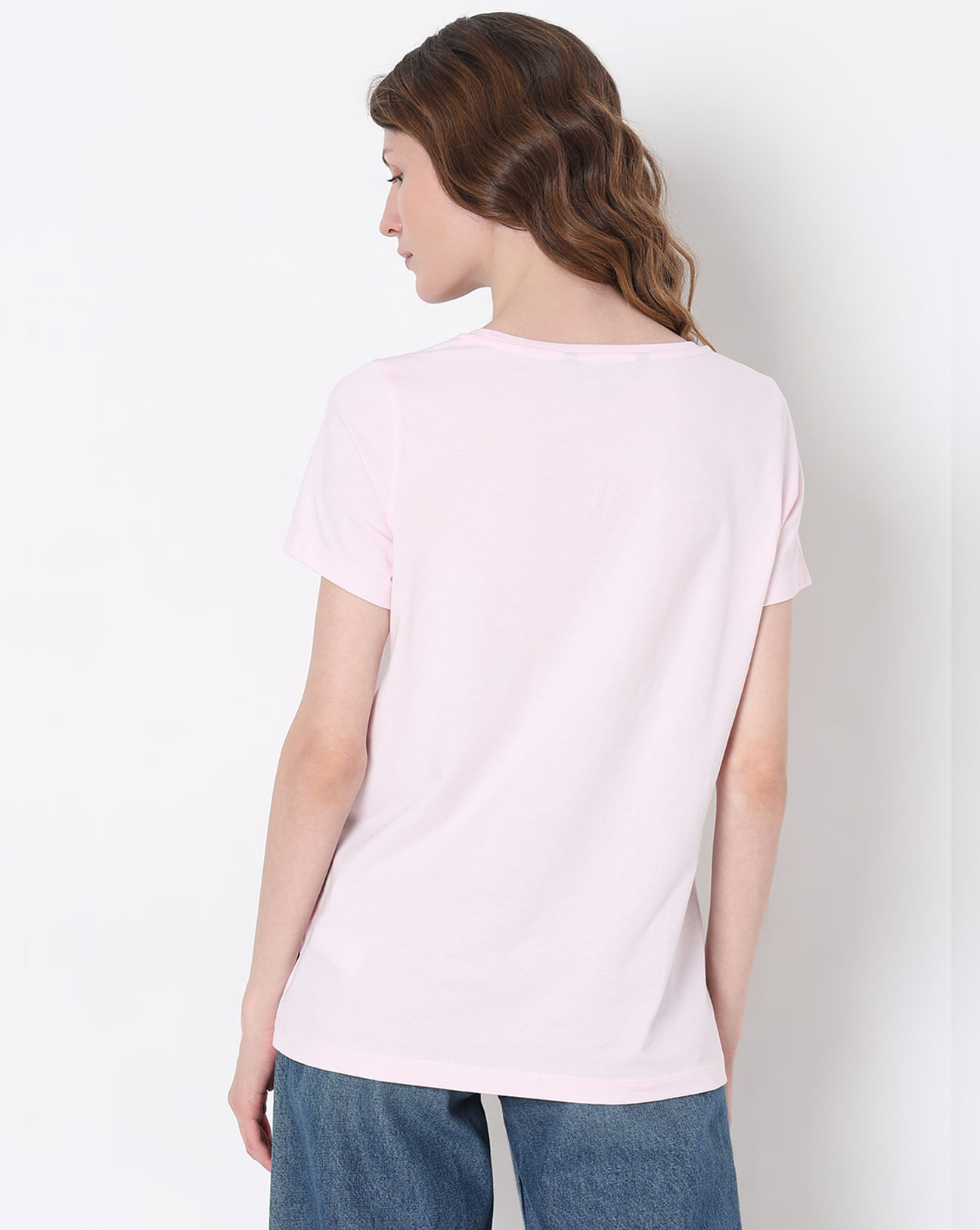 Light Pink Floral Print T-shirt