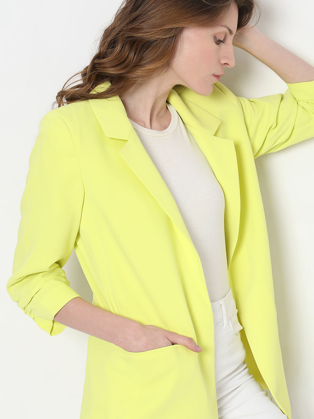 Lime green store blazer womens