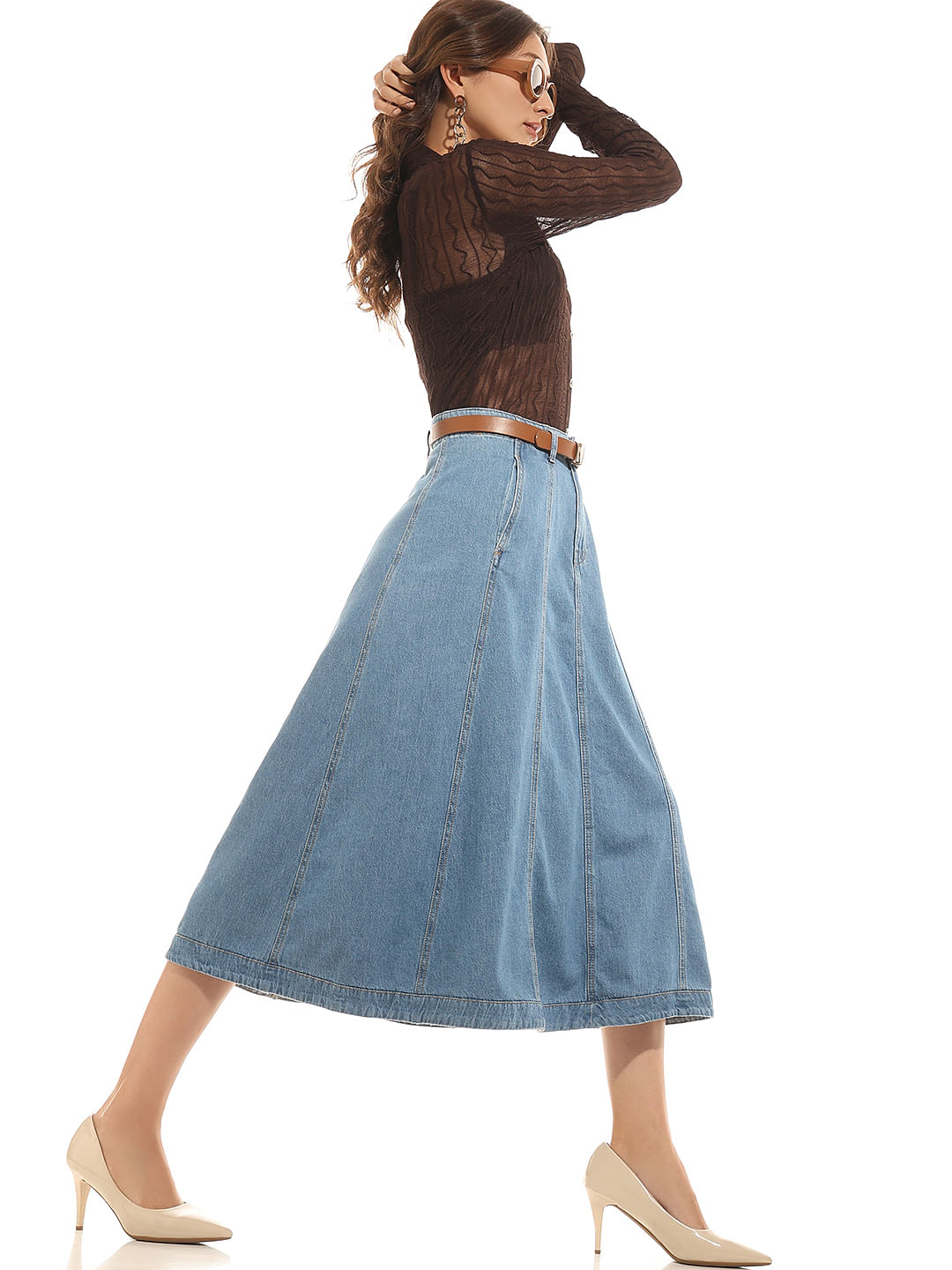 S-xl Back Split Long Denim Skirt 2022 Korean Style High Waist Vintage A  Line Midi Skirts Women Long Jeans Skirts Style (760019 - Skirts - AliExpress