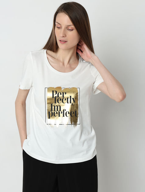T-Shirt in Buy Women For Floral Online India White Print | VeroModa