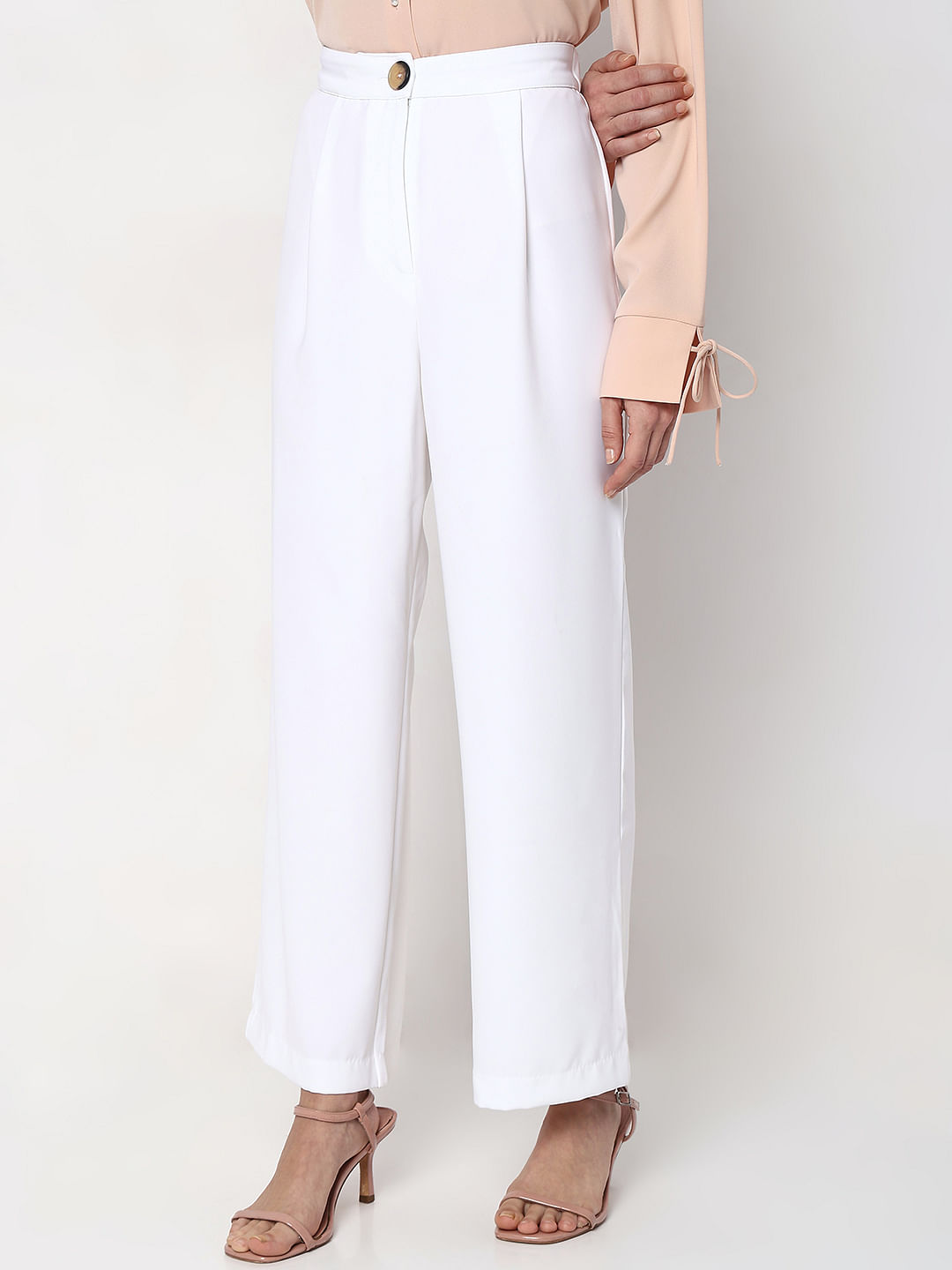 Cotton Wide Leg Pant in White | Glassons