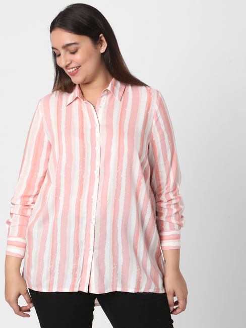 Pink Striped Tunic Shirt