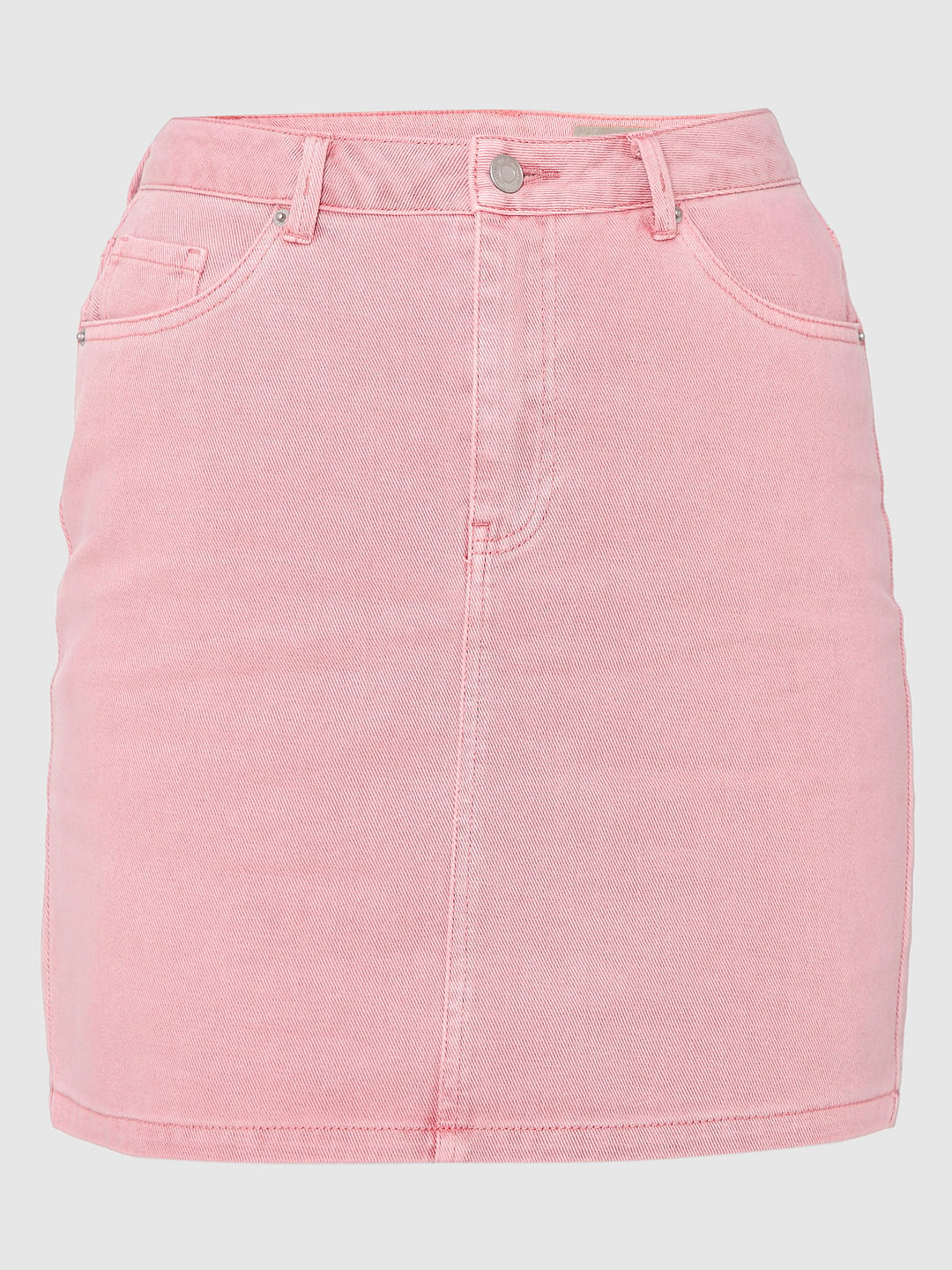 pink jean skirt