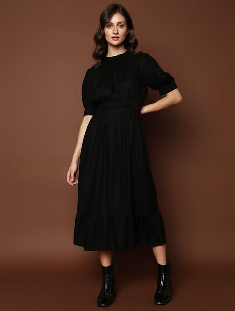 Black Multi-Style Midi Dress