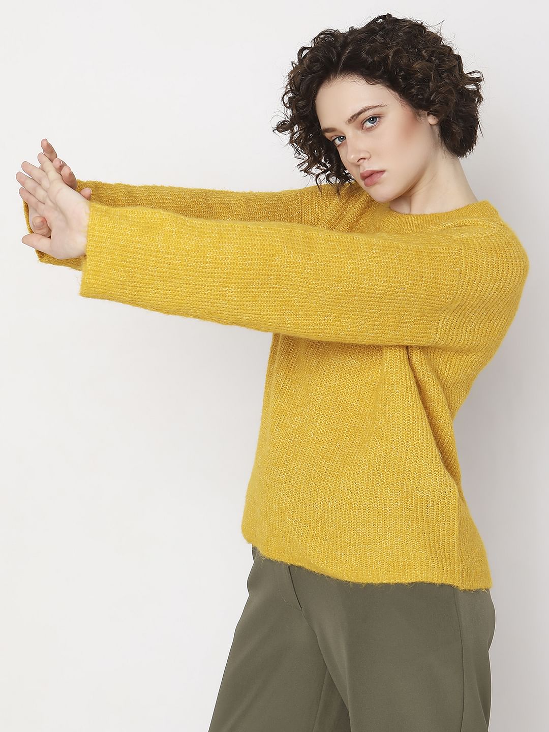 Mustard shop yellow pullover