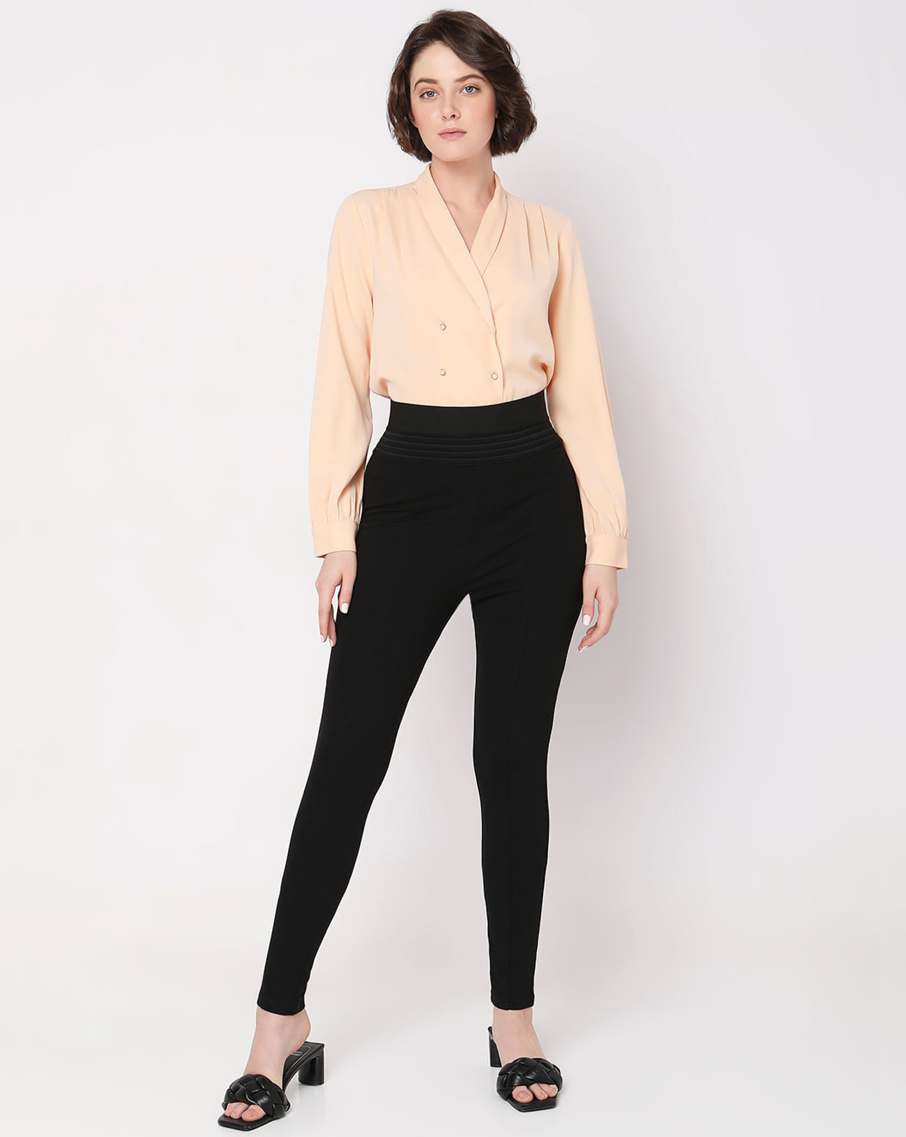 Vero Moda seamless longline shapewear shorts in black