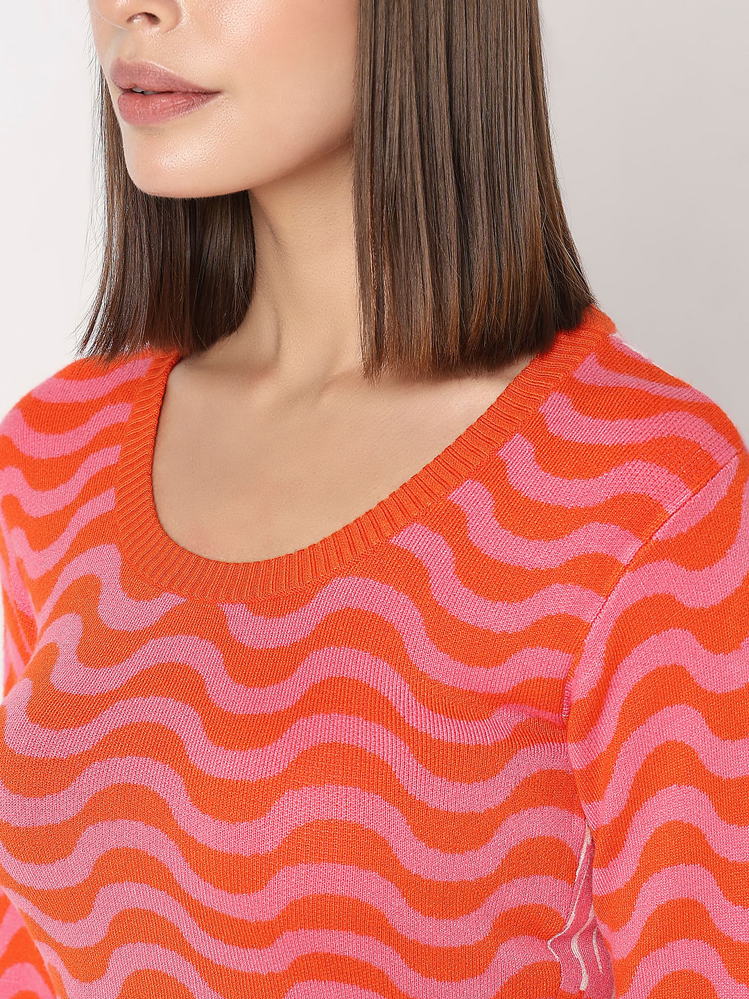 Orange striped outlet sweater