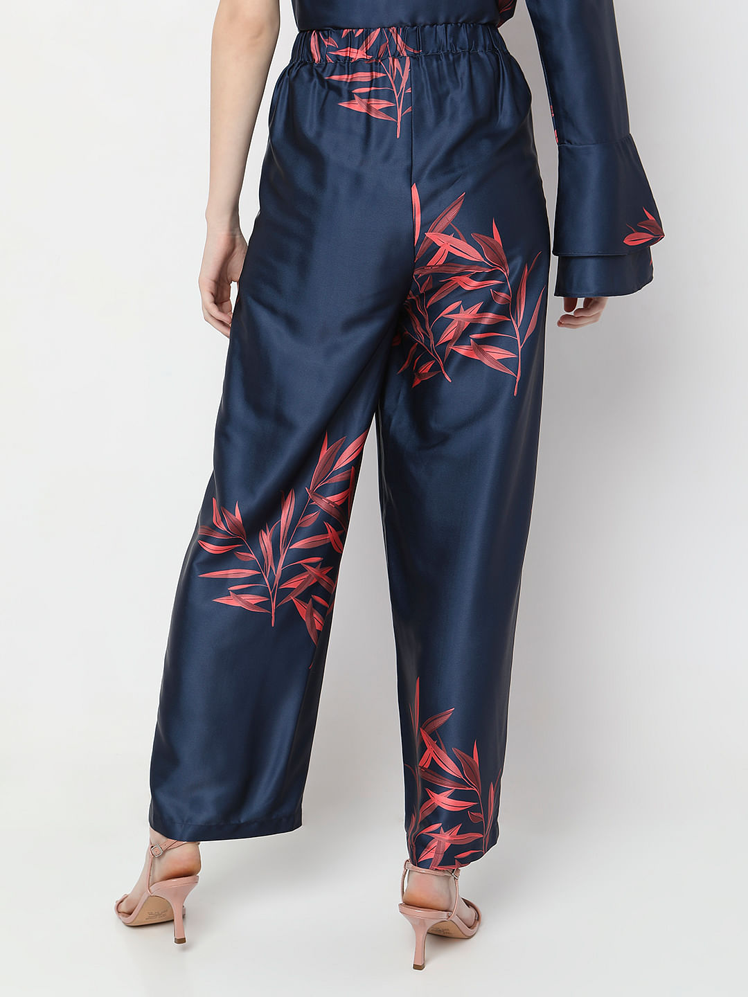 Buy RheAna Blue Satin Shirt And Pant Set Online  Aza Fashions