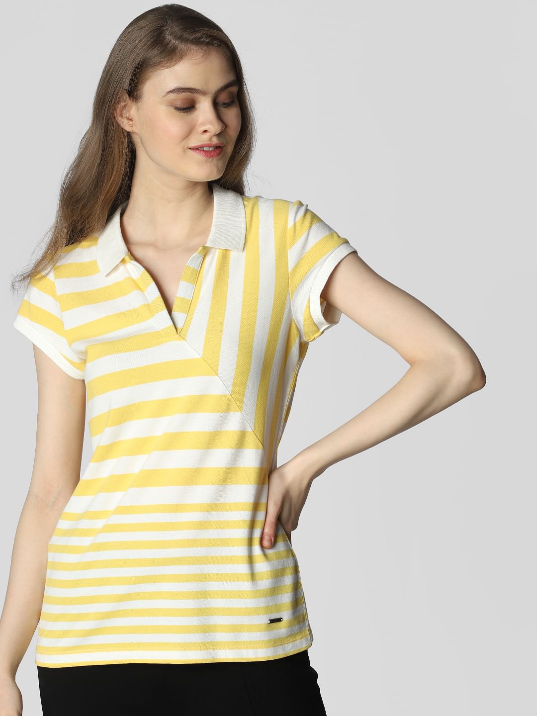 striped polo t shirt women's