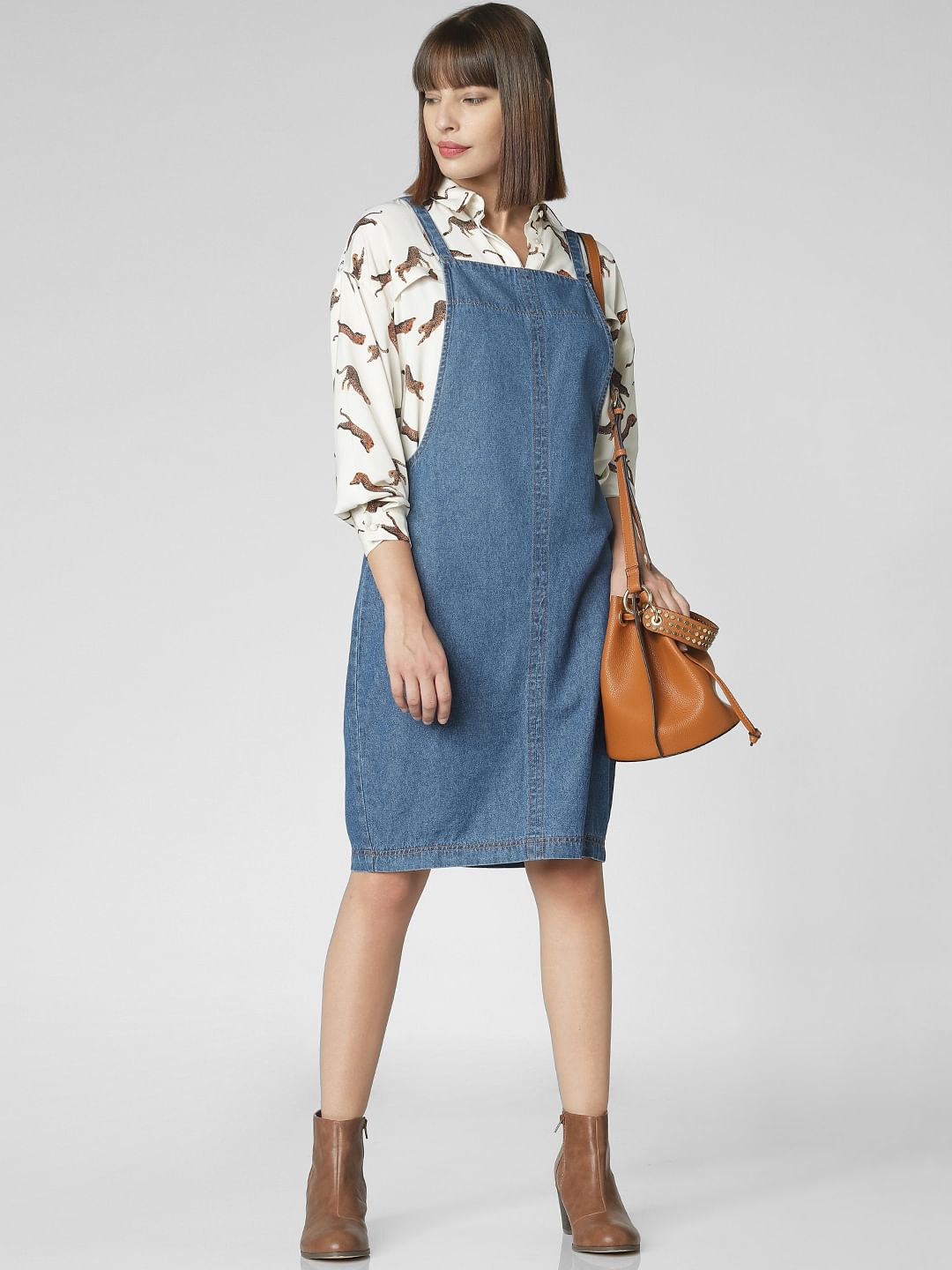 cheap denim pinafore dress