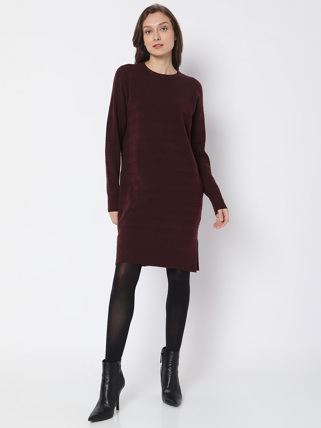 Burgundy hotsell sweater dress