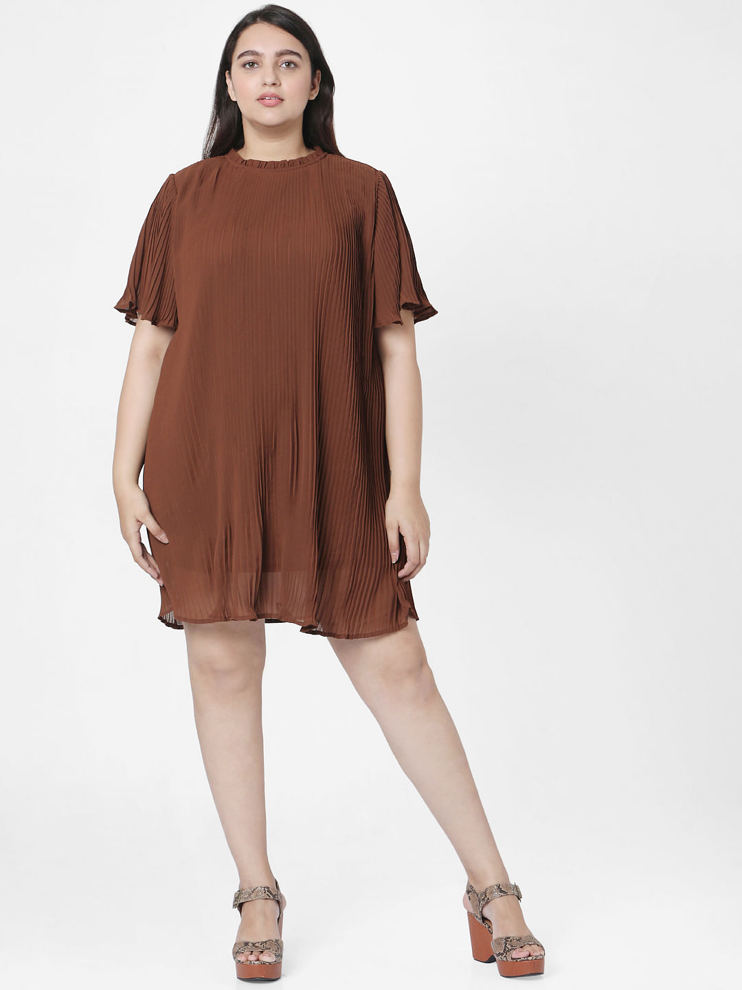 shift pleated dress