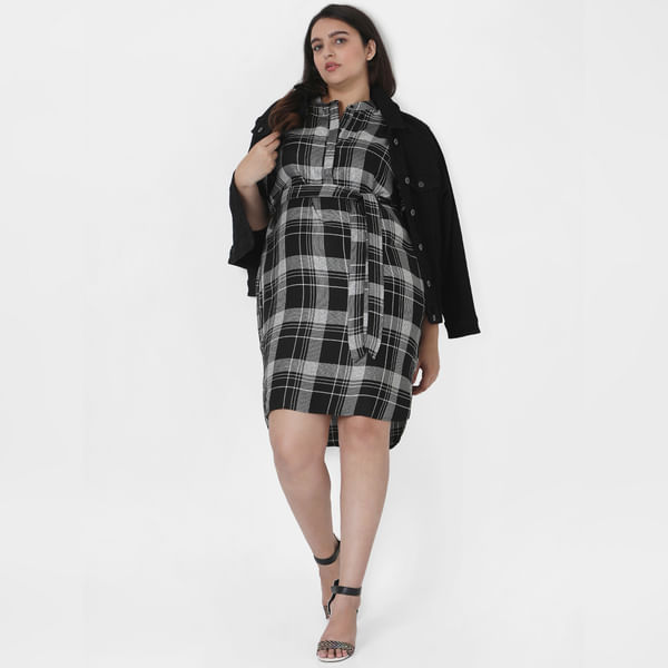 BESTSELLER CLOTHING Black Check Shift Dress