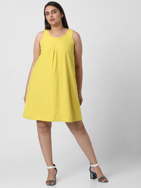 Yellow Sleeveless Shift Dress