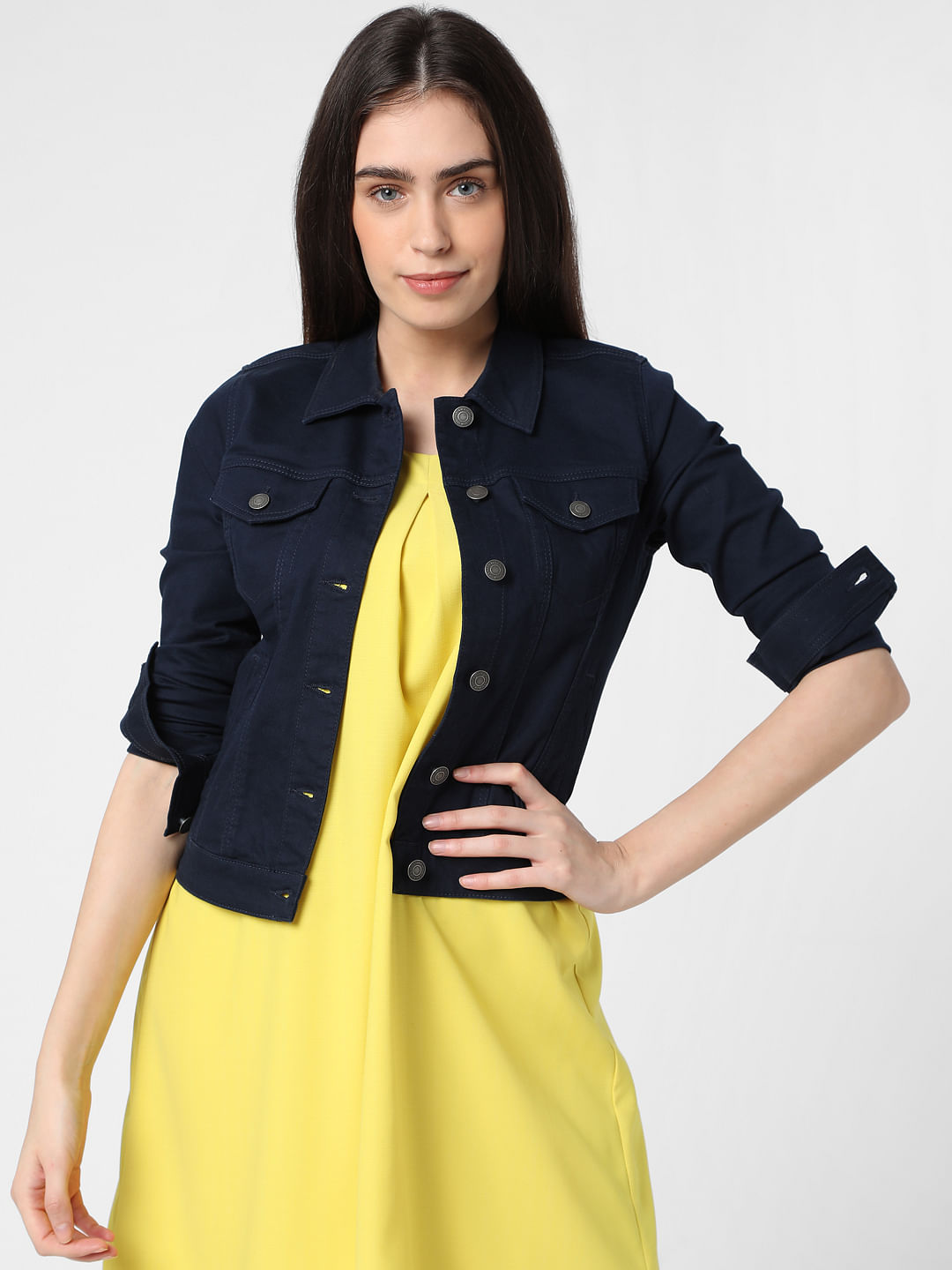 Buy BuyNewTrend Women Dark Blue Denim Jacket Online at Best Prices in India  - JioMart.