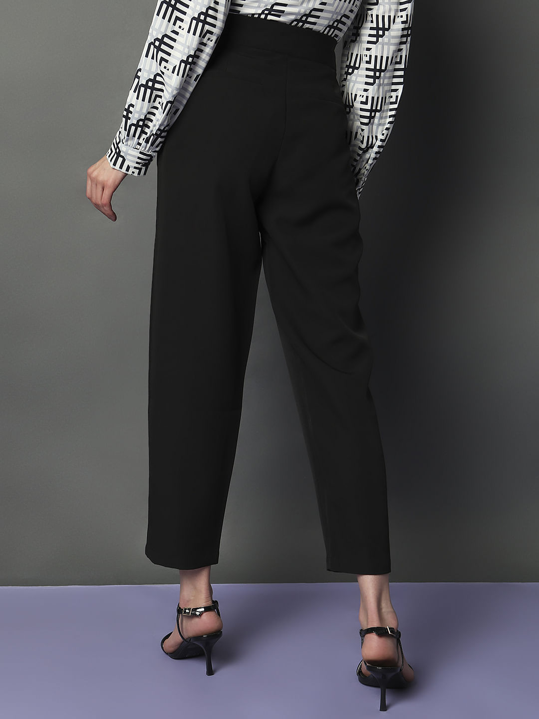 Buy Broadstar Black High Rise Trousers for Women Online  Tata CLiQ
