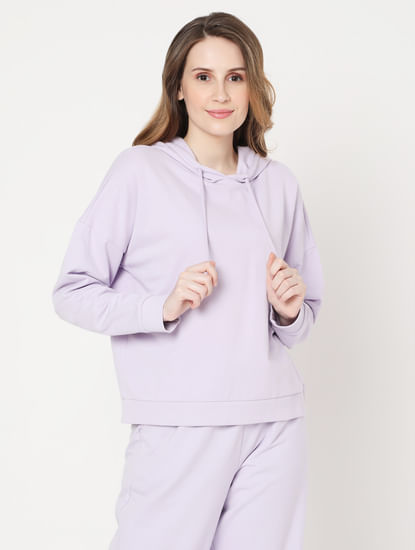 Lilac Hooded Co-ord Sweatshirt