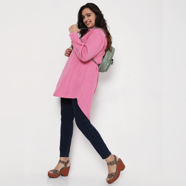 VERO MODA Pink Long Tunic Shirt