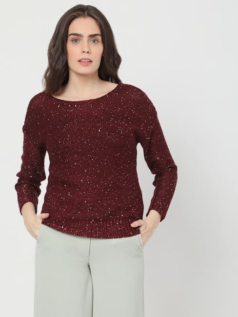 Red Drop Shoulder Sweater