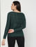 Green Drop Shoulder Sweater