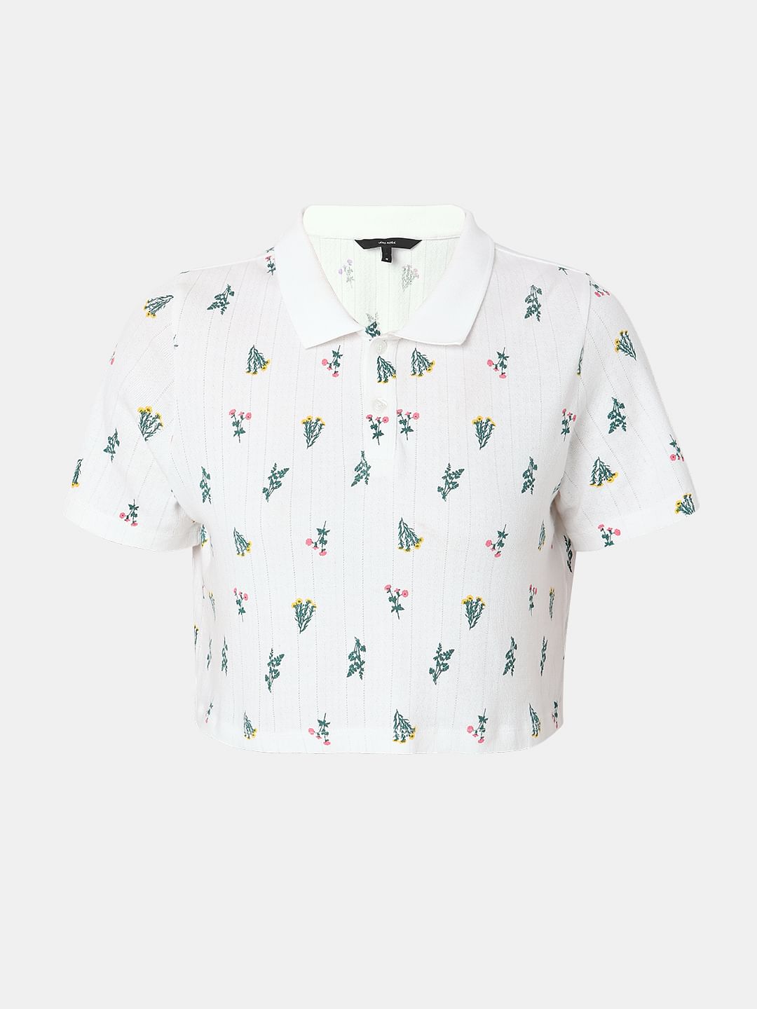 Floral polo crop top hotsell