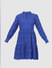 Blue Schiffli Fit & Flare Dress