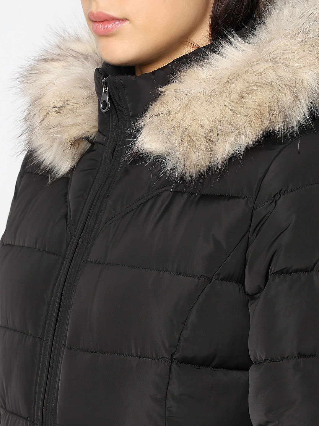 Fur collar shop puffer