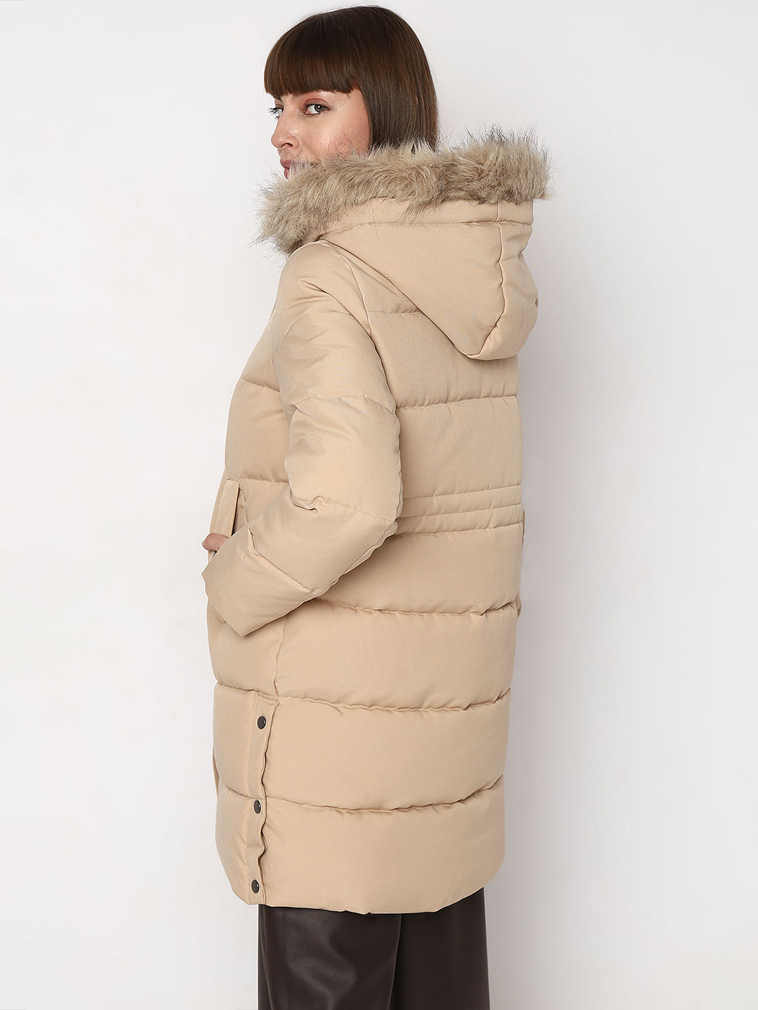 Fur collar shop puffer