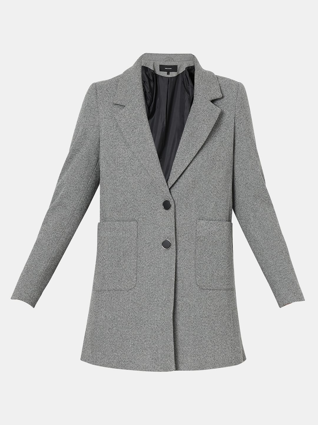 Grey textured coat hotsell