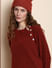 Maroon O-Neck Button Detail Pullover