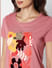 Pink Floral Sequin Detail T-shirt