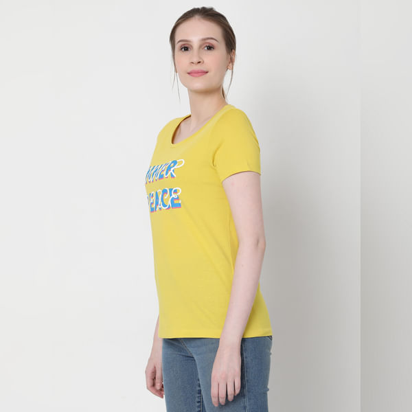 BESTSELLER CLOTHING Yellow Graphic Print T-shirt
