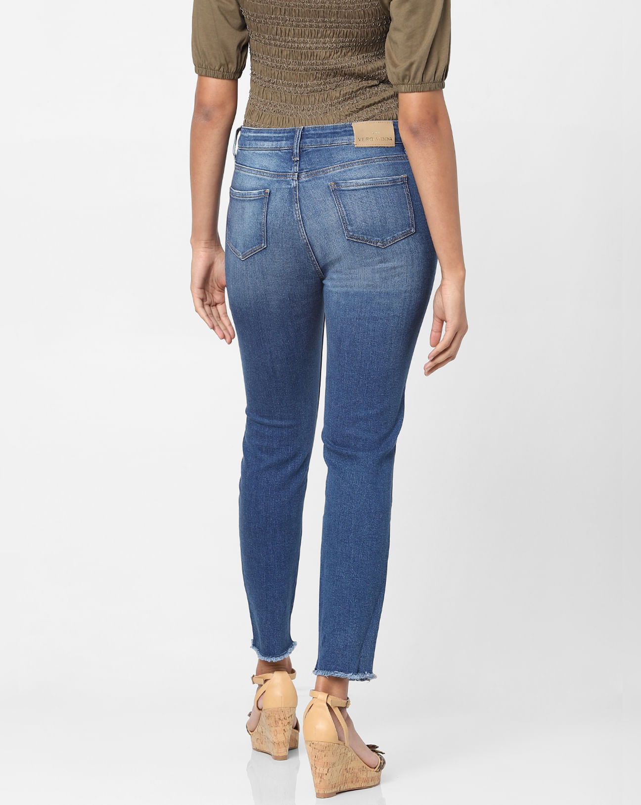 Blue High Rise Ripped Wendy Skinny Jeans