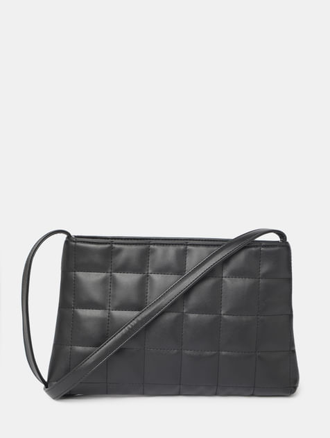 Black Structured Sling Bag