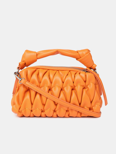 Orange Structured Sling Bag