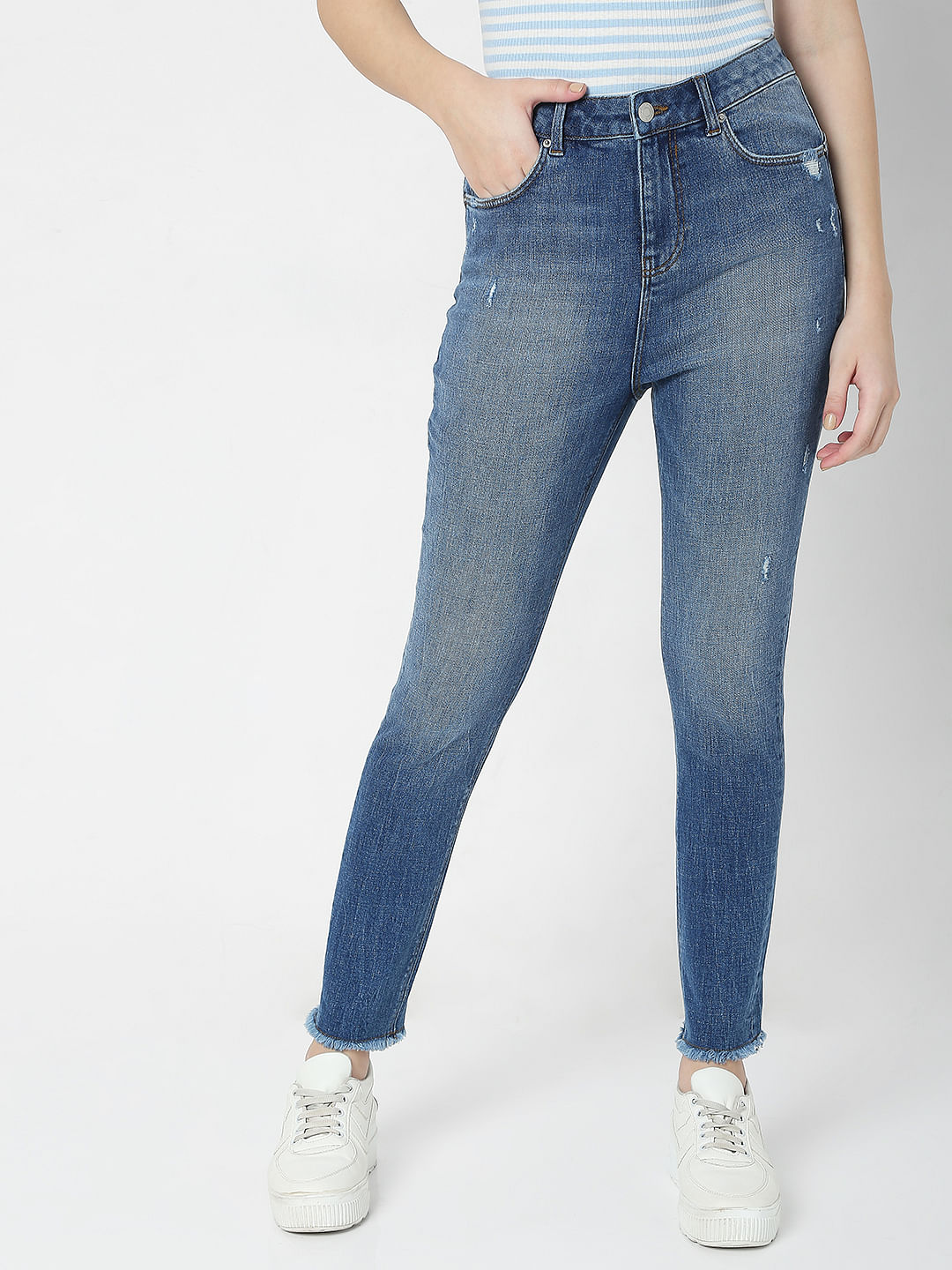 Guess Jeggings & Skinny & Slim Blue WOMEN FASHION Jeans Ripped discount 74% 