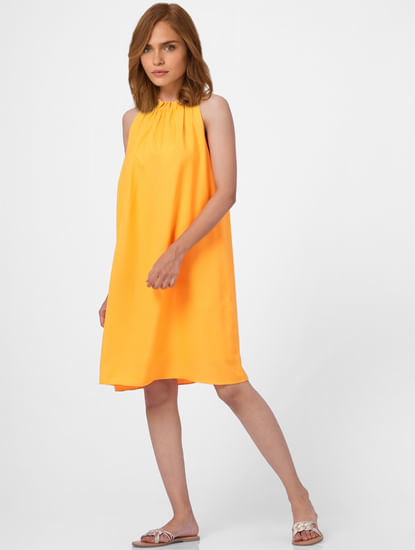 Orange Plain Coloured Dress