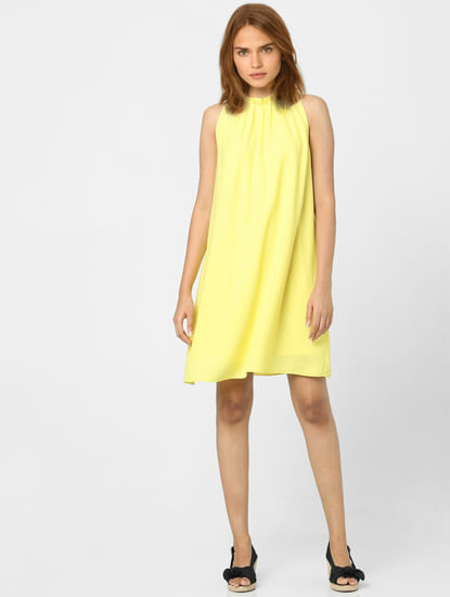 Yellow Plain Coloured Dress