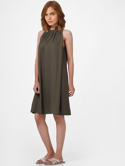 Brown Plain Coloured Dress