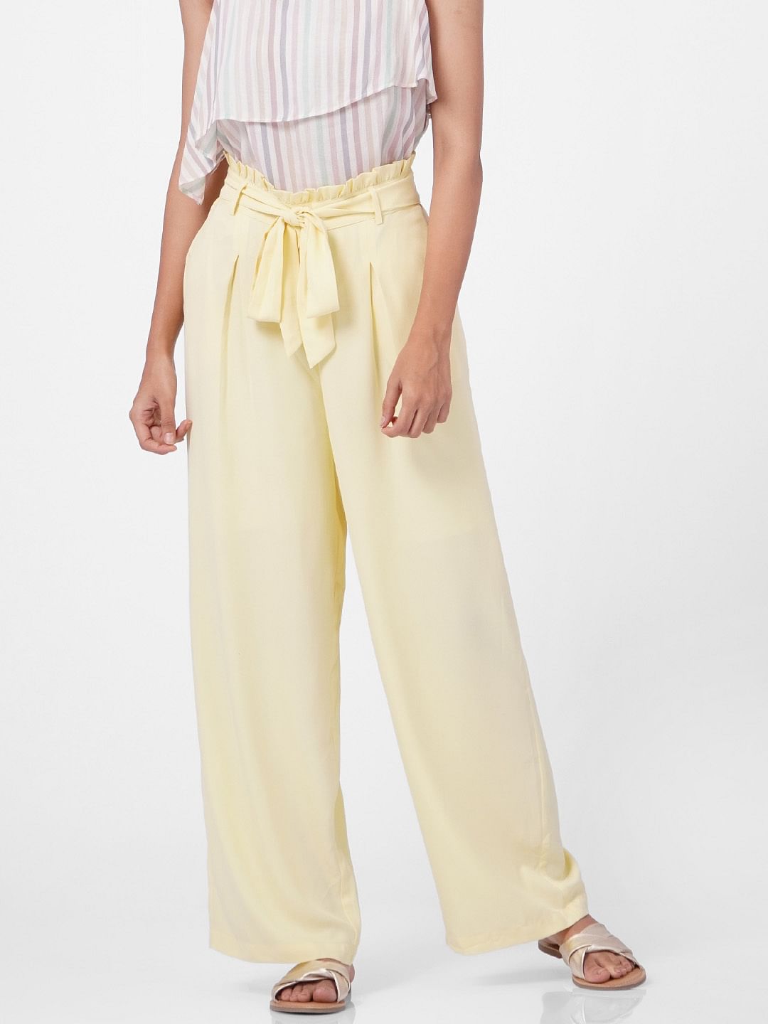 MARKS & SPENCER Regular Fit Women Yellow Trousers - Buy MARKS & SPENCER  Regular Fit Women Yellow Trousers Online at Best Prices in India |  Flipkart.com